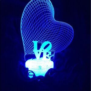 LOVE heart neon 3D sign nightlight lamp